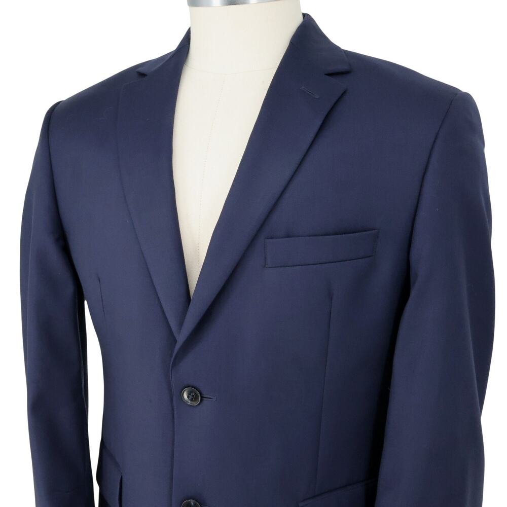 Jos A Bank Traveler Sport Coat Mens 42S Blue Wool Lined Blazer Jacket Preppy - Picture 9 of 16